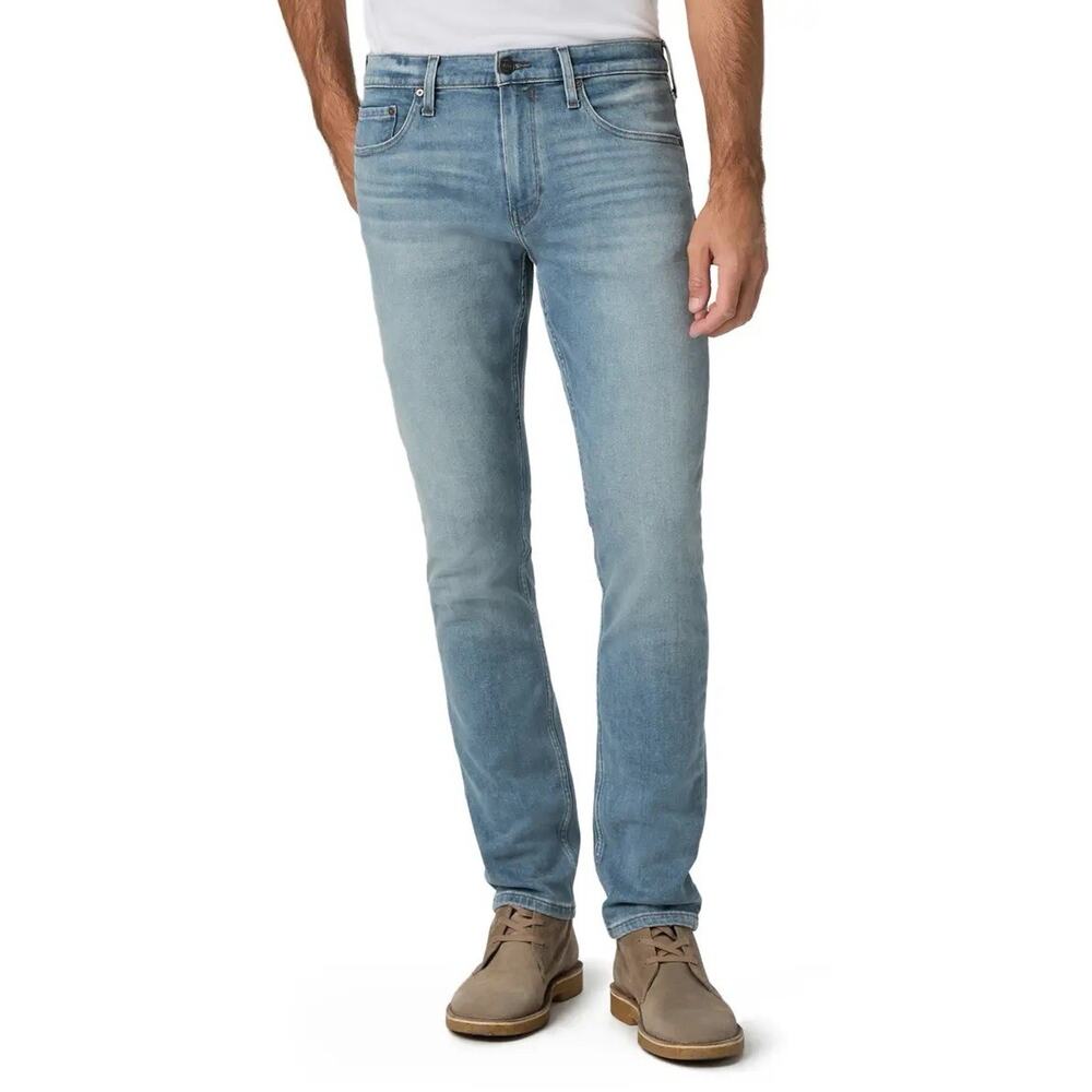 Paige Federal Slim Straight Leg Tyson Blue Jeans 33 NEW Stretch Light Wash Denim